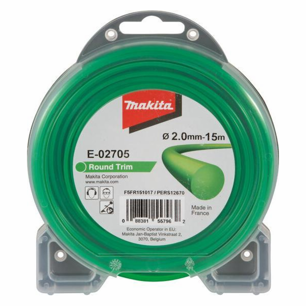 Makita struna nylonová 2,0mm, 15m, zelená, kulatá 