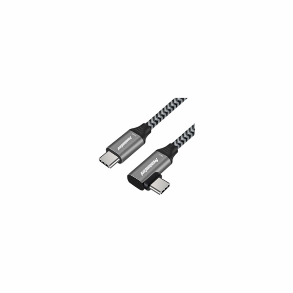 PREMIUMCORD Zahnutý kabel USB-C (USB 3.2 Gen 2, 3A, 60W, ...