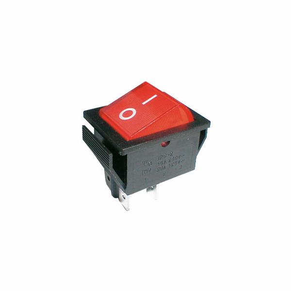 Přepínač kolébkový 2pol/4pin ON-OFF 250V/15A prosvětlený ...