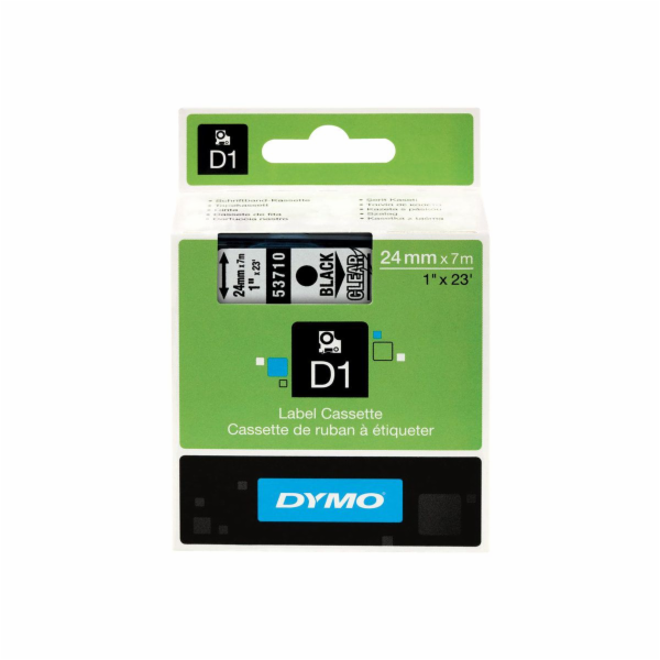 Dymo D1 - Self -Adhesive - Černá na transparentní - Roll ...