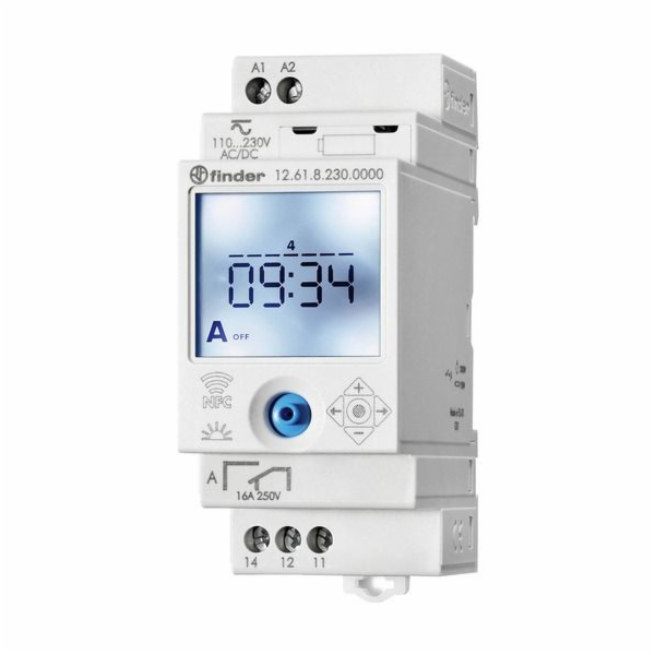 Finder Digital Clock Weekly NFC 1P 16A 230V AC/DC 12.61.8...