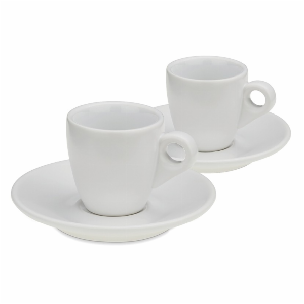 Hrnek na espresso s podšálkem sada 4 ks MATTIA bílá KL-12748