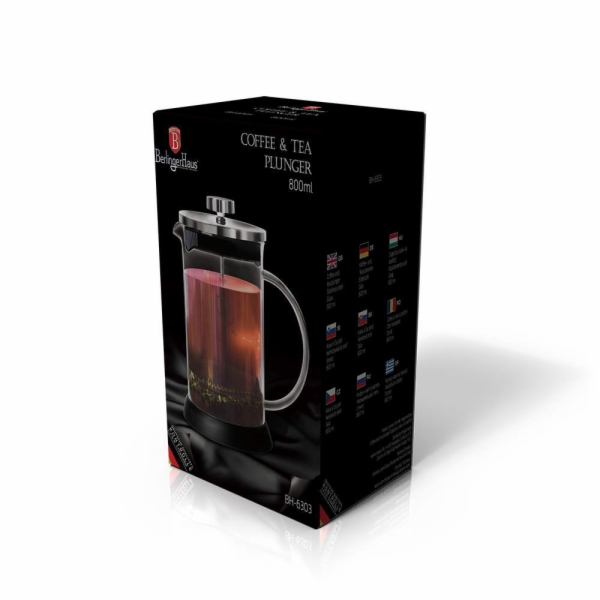 Konvička na čaj a kávu french press 800 ml nerez BH-6303