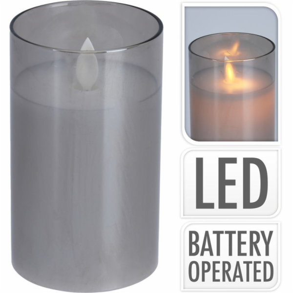 LED svíčka skleněná 7,5 x 12,5 cm teplá bílá KO-XX8113840