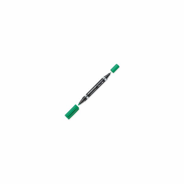Staedtler Lumocolor Duo - Green - Fine/ Round Time - Čern...