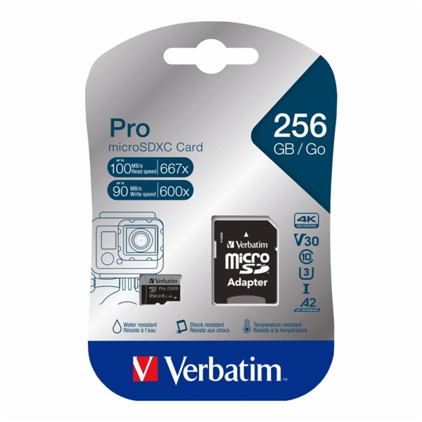 Verbatim Pro microSDXC 256GB V30 U3