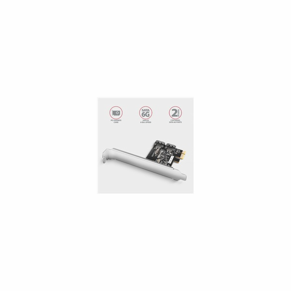 AXAGON PCES-SJ2, PCIe řadič - 2x interní SATA 6G port, JM...