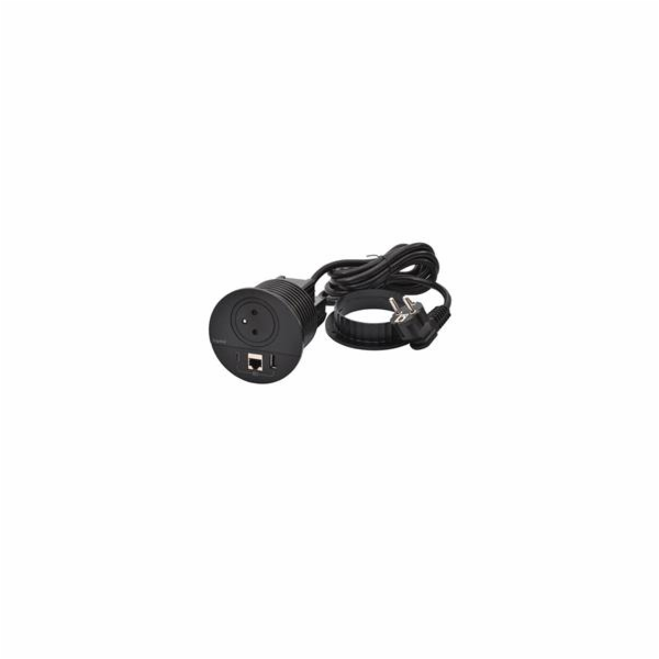 Legrand - Incara™ Disq 80 - Zapuštěná zásuvka 2P+T/USB A+...