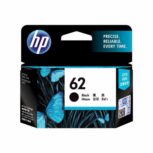 HP 62 Black Original Ink Cartridge (200 pages)