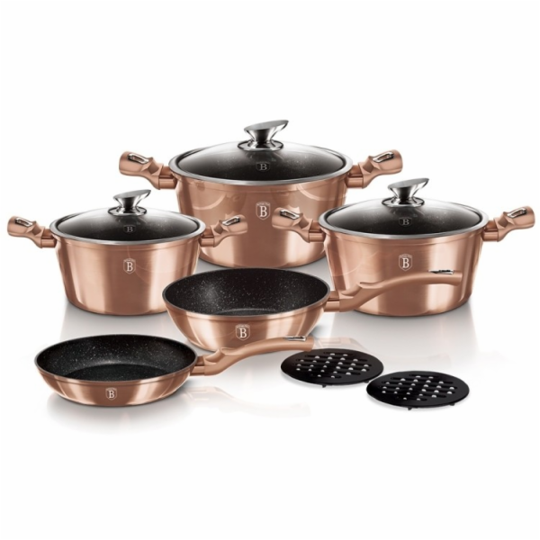 Sada nádobí s mramorovým povrchem 10 ks Rosegold Metallic...