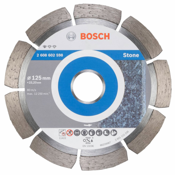 Diamantový řezný kotouč Bosch Standard pro kámen, O 125 mm