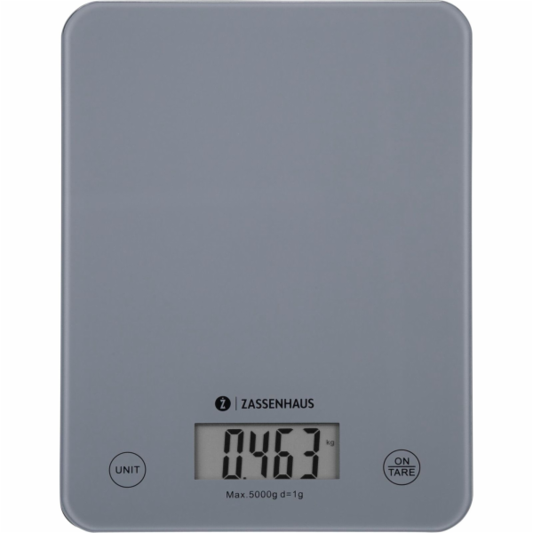 Zassenhaus Kitchen Scale Digital Sacles Balance Cool Grey