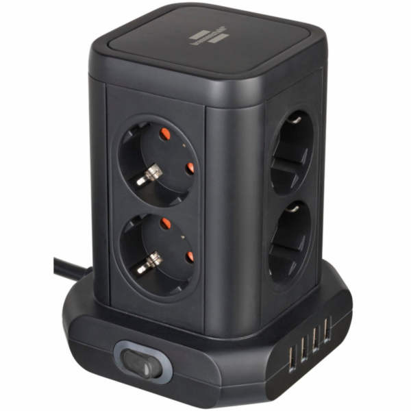 Brennenstuhl zástrcková  vez 8-sít.zásuvek 4 USB 2m kabel