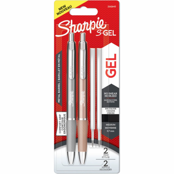 2x1 Sharpie S-Gel Metal Steel Grey + Rosegold 0,7 mm + 2 ...