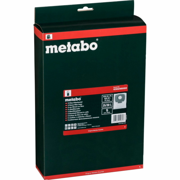 Metabo 5 Fleece Filter Bags 25 l