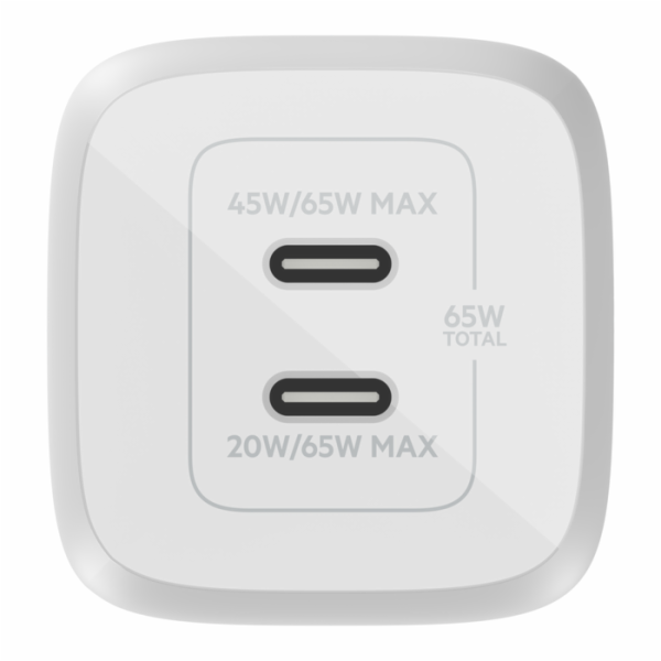 Belkin Dual Charger  65W PD USB-C, white PPS-Tech.WCH013vfWH
