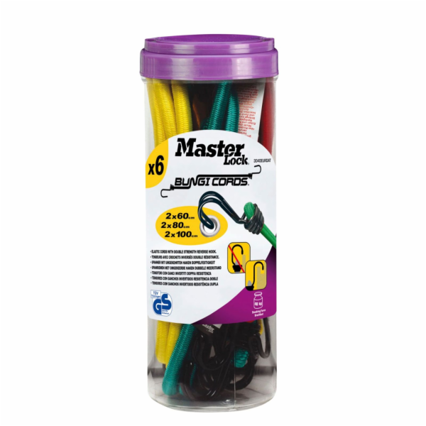 Master Lock 3040EURDAT set 6 ks upínací gumy s háčky 6ks