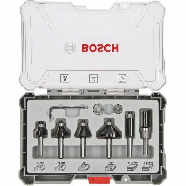 Bosch milling Set Trim&Edging 6tlg., Sada fréz
