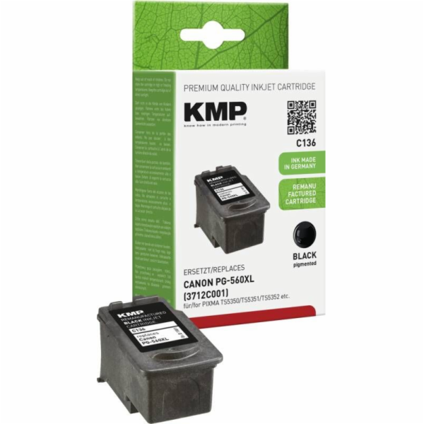KMP C136 cartridge cerna kompatibil. s Canon PG-560 XL