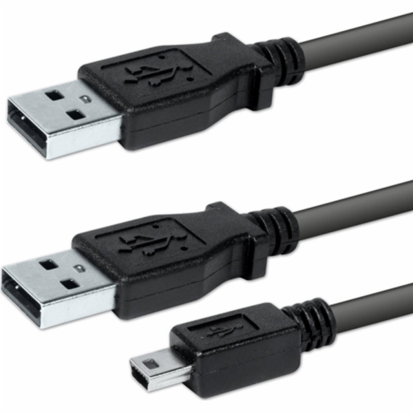USB kabel Logo USB kabel (2.0), USB A 2x M - USB mini M (...
