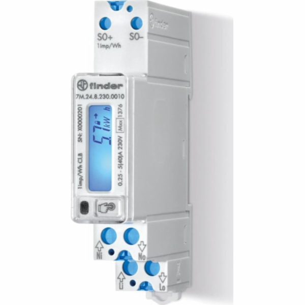 Finder One -Phase Energy Meter 40A Mid LCD 7M.24.8.230,0010