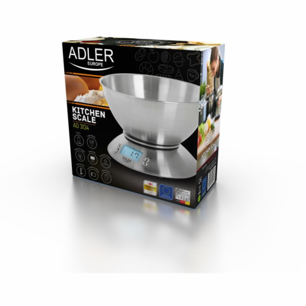 Adler AD 3134 Elektronická kuchyňská váha Nerezová ocel K...