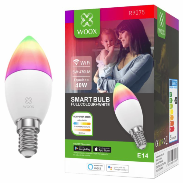 Woox SMART LED WI-FI BAREVNÁ ŽÁROVKA RGBW 5W E14 470LM