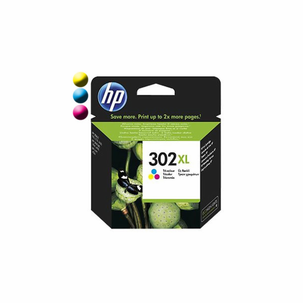 HP 302XL High Yield Tri-color Original Ink Cartridge, , F...