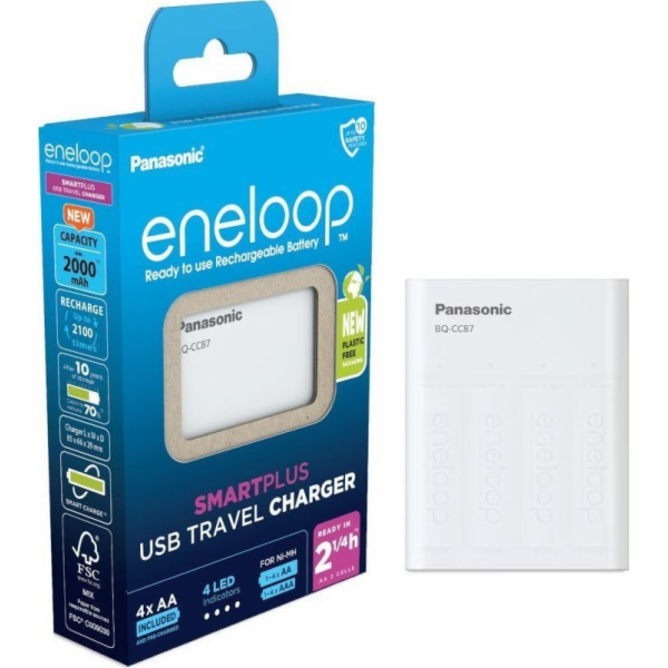 Panasonic Eneloop Smart Plus USB Travel BQ-CC87 4xAA  K-K...