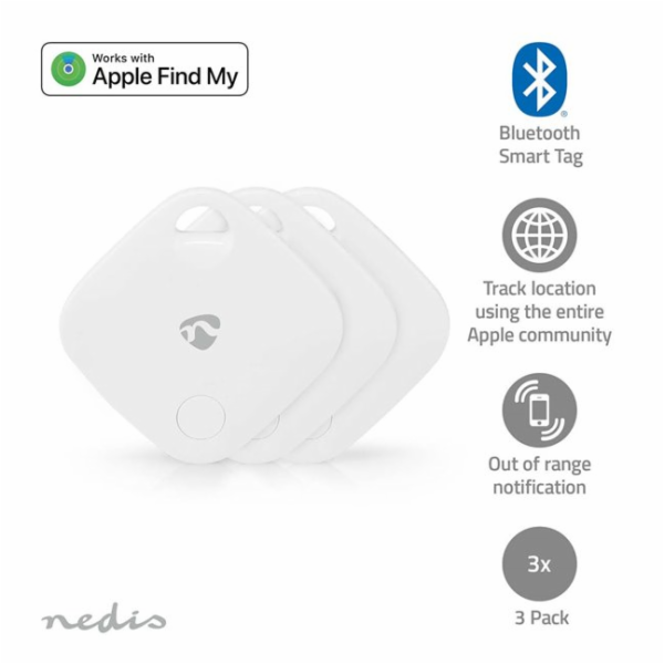 Nedis BTTAG10WT3 - Vyhledávač Klíčů Apple| | Napájení z b...