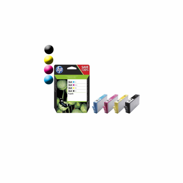 N9J73AE HP 364 CMYK Ink Cartridge Combo 4-Pack
