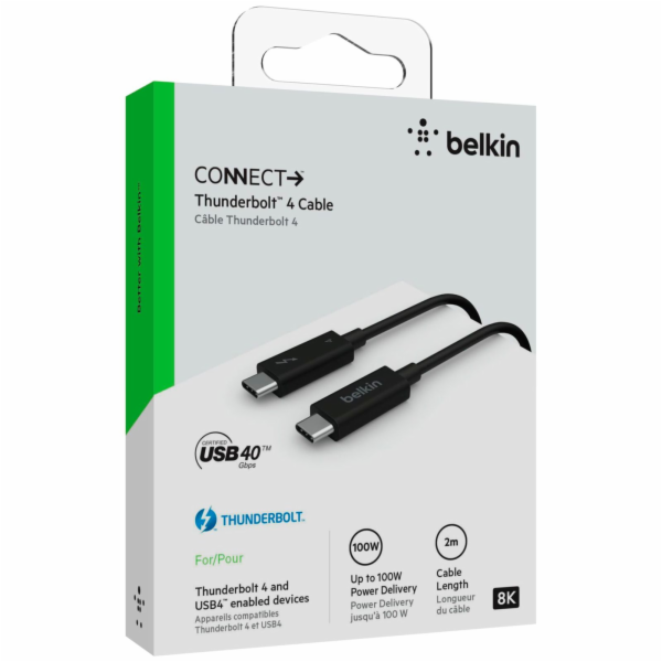 Belkin Thunderbolt 4-kabel USB-C 40Gb/s 100W 0,8m    INZ0...