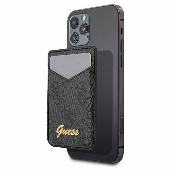 Guess 4G Magnetic Cardslot Triangle Logo šedá Nové