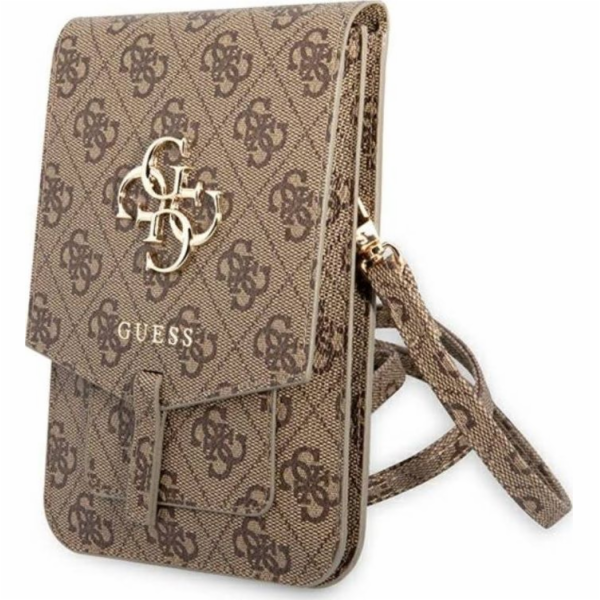 Guess PU 4G Metal Logo Phone Bag Brown Nové