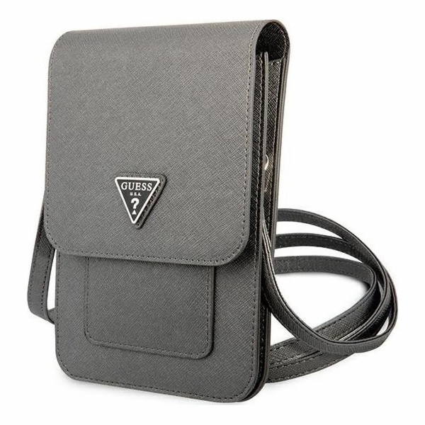 Guess PU Saffiano Triangle Logo Phone Bag Grey Guess prém...