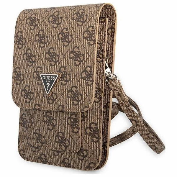 Guess PU 4G Triangle Logo Phone Bag Brown Nové