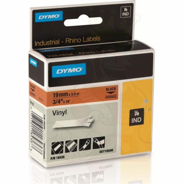 Dymo Rhinopro - vinyl - permanentní lepidlo - oranžová - ...