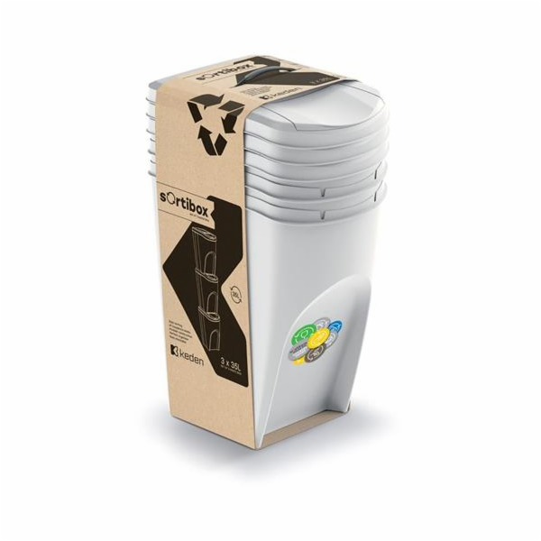 Odpadkový koš Prosperplast SORTIBOX 3 x 35 l popelavý