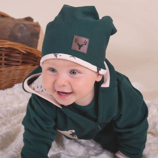Kojenecká čepička Nicol Bambi zelená Vel.68/74
