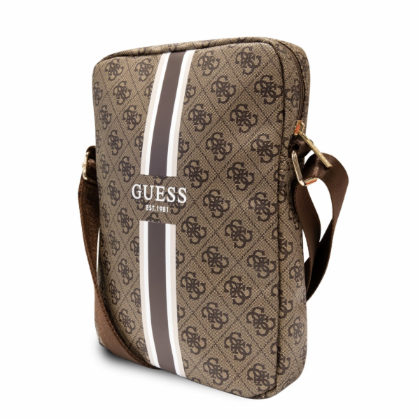 Guess PU 4G Printed Stripes Tablet Bag 10" Brown Guess Ta...