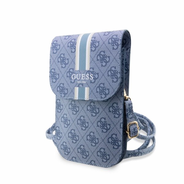 Guess PU 4G Printed Stripes Phone Bag modrý Nové