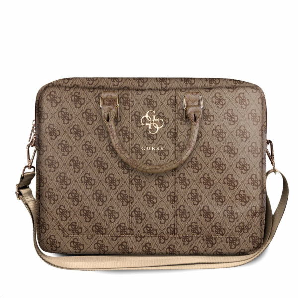 Guess PU 4G Metal Logo Computer Bag 15/16" Brown Nové
