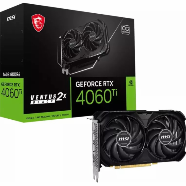 MSI GeForce RTX 4060 Ti VENTUS 2X BLACK 16G OC / 16GB GDD...
