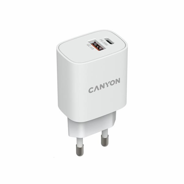 CANYON nabíječka do sítě H-20-04, 1x USB-C PD 20W, 1x USB...
