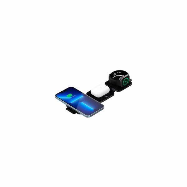 CANYON Bezdrátová nabíječka WS-305B + AC adapter, 3v1, Qi...