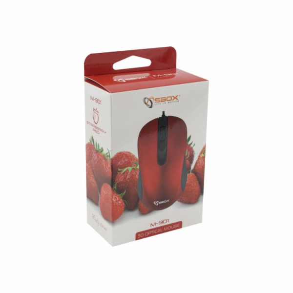 SBOX M-901R, Optická myš drátová 3D Optical red