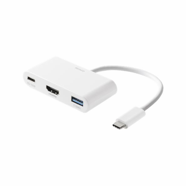 DELTACO USBC-HDMI23, Adaptér USB-C/HDMI, 4K@30Hz