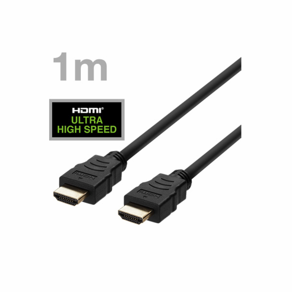 DELTACO Kabel HDMI 2.1 M/M 1m, 8K Ultra High, černý