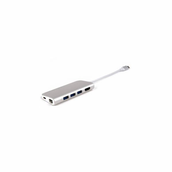 LMP USB-C mini Dock 8-port - Silver Aluminium