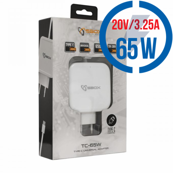 SBOX TC-65W, Univerzální nabíječka 65W, USB Type C